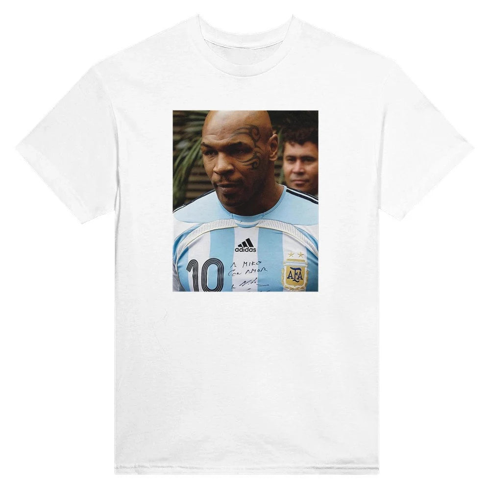 Mike Tyson - Argentina T-Shirt Signed by Maradona Heavyweight Unisex Crewneck T-Shirt