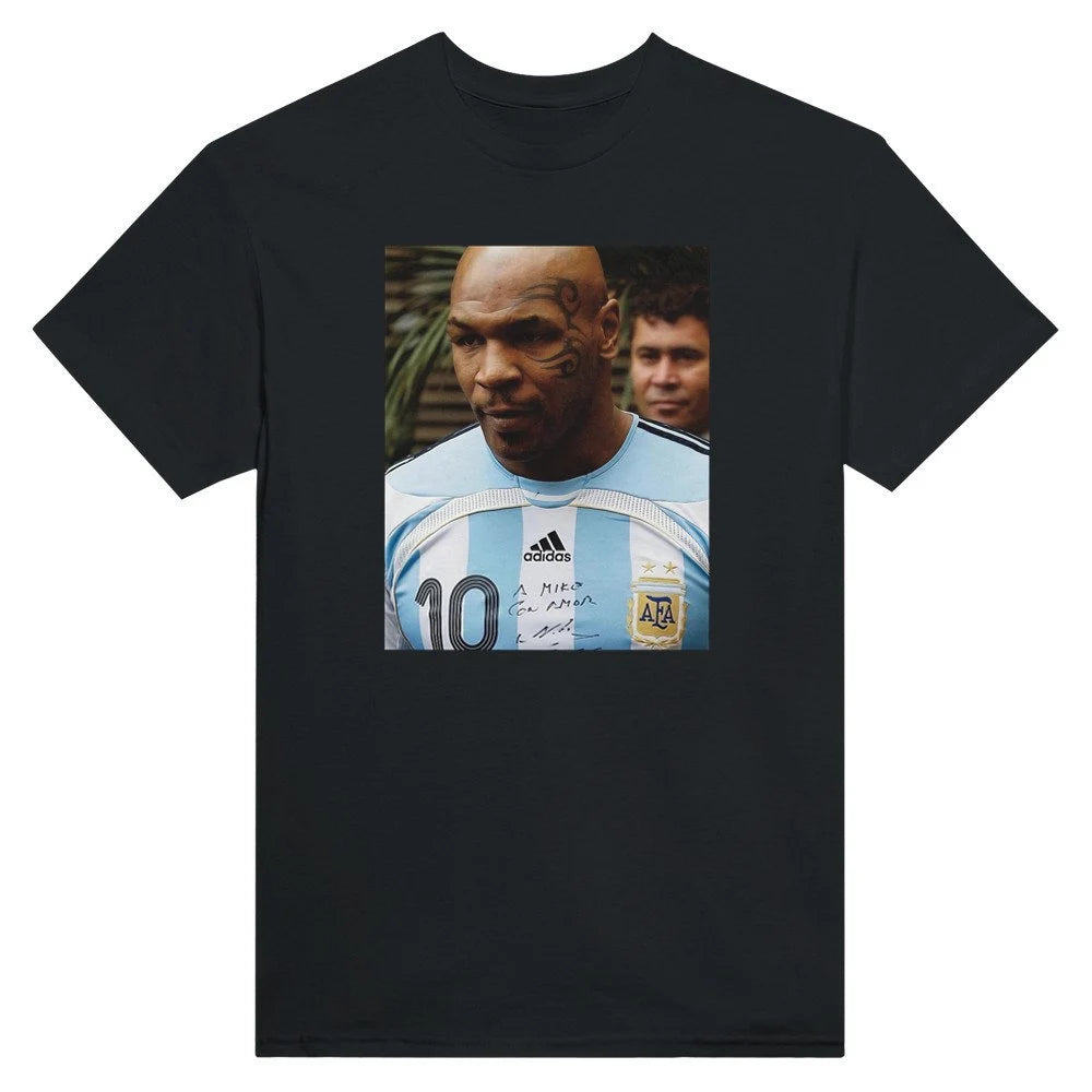 Mike Tyson - Argentina T-Shirt Signed by Maradona Heavyweight Unisex Crewneck T-Shirt